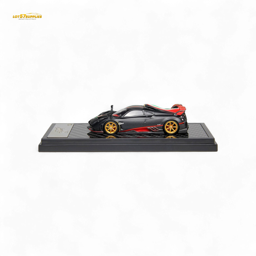 (Pre-Order) LCD Pagani Imola - Matte Black Carbon with Italian Flag 1:64 (ONLINE ORDER ONLY)