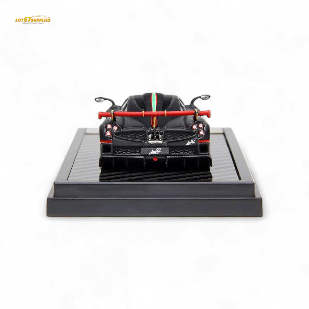 (Pre-Order) LCD Pagani Imola - Matte Black Carbon with Italian Flag 1:64 (ONLINE ORDER ONLY)
