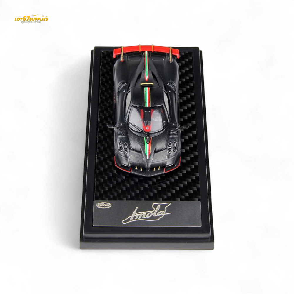(Pre-Order) LCD Pagani Imola - Matte Black Carbon with Italian Flag 1:64 (ONLINE ORDER ONLY)