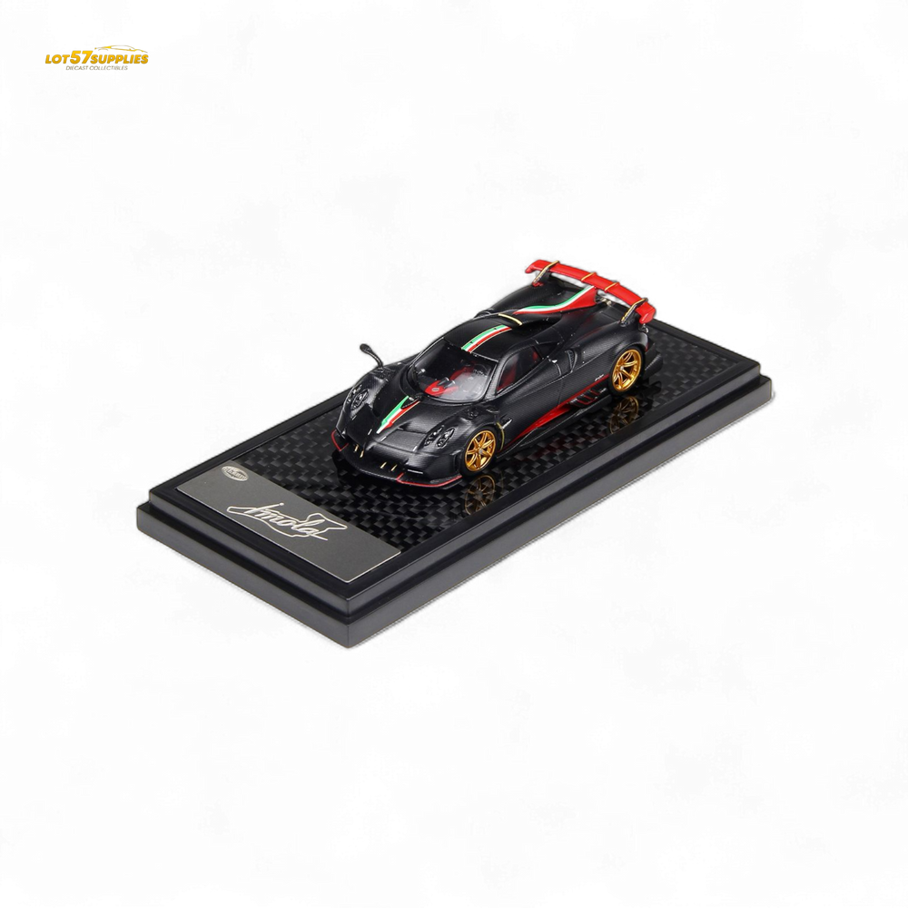 (Pre-Order) LCD Pagani Imola - Matte Black Carbon with Italian Flag 1:64 (ONLINE ORDER ONLY)