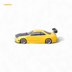 Focal horizon Skyline GT-R R34 Z-Tune Carbon-Hood Version - Yellow 1:64 (ONLINE ORDER ONLY)