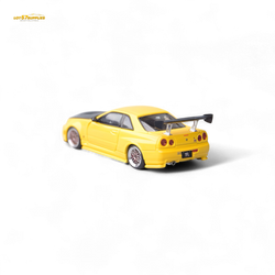 Focal horizon Skyline GT-R R34 Z-Tune Carbon-Hood Version - Yellow 1:64 (ONLINE ORDER ONLY)