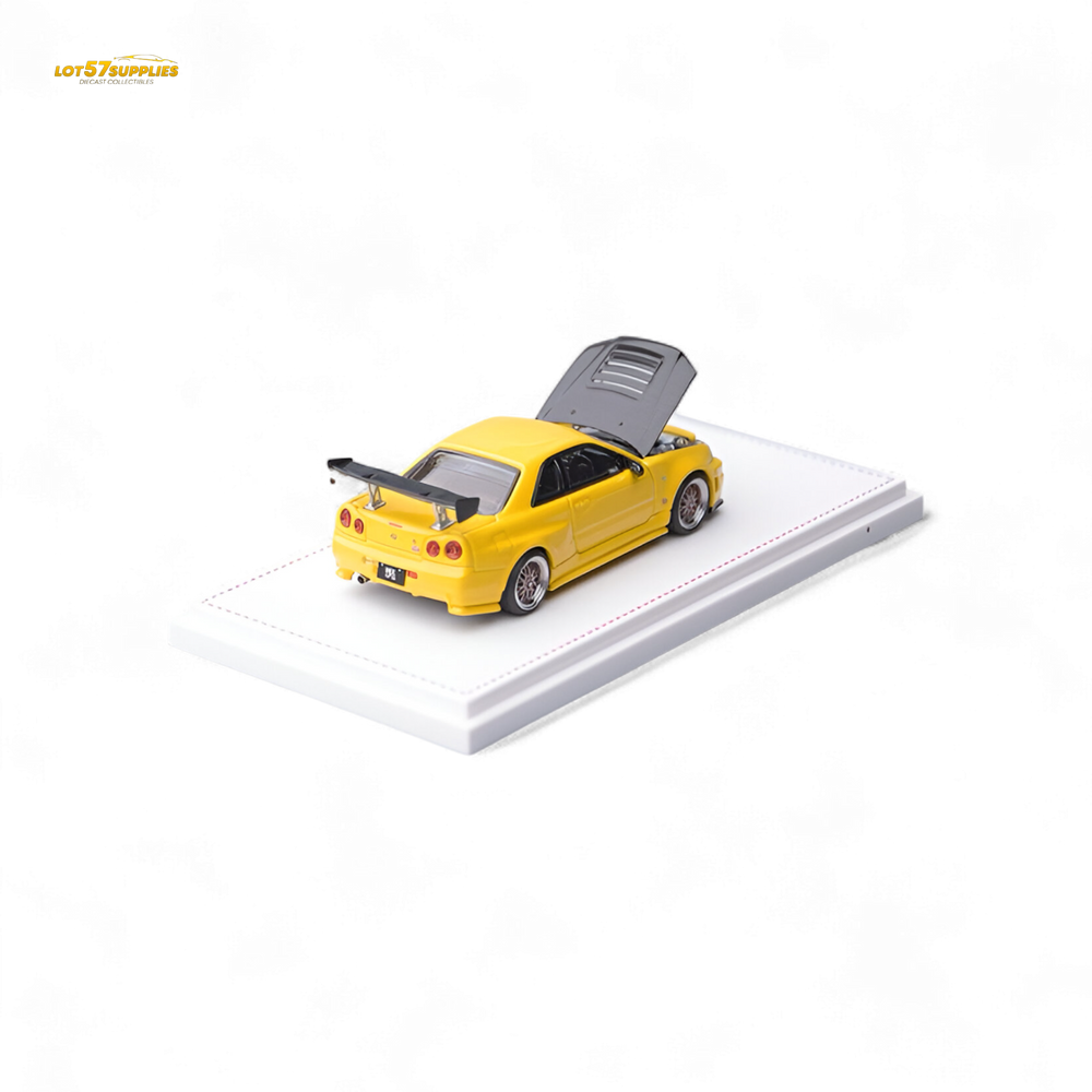 Focal horizon Skyline GT-R R34 Z-Tune Carbon-Hood Version - Yellow 1:64 (ONLINE ORDER ONLY)