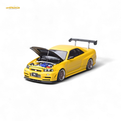 Focal horizon Skyline GT-R R34 Z-Tune Carbon-Hood Version - Yellow 1:64 (ONLINE ORDER ONLY)