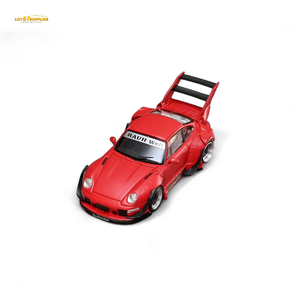(Pre-Order) Street Weapon RWB 993 NAGINATA RED LIVERY - HIGHER TAIL SINGLE EXHAUST - 1:64 (ONLINE ORDER ONLY)