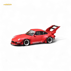 (Pre-Order) Street Weapon RWB 993 NAGINATA RED LIVERY - HIGHER TAIL SINGLE EXHAUST - 1:64 (ONLINE ORDER ONLY)