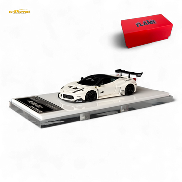 Flame Supercar LB458GT LB Wide-Body - White 1:64 Resin (ONLINE ORDER ONLY)