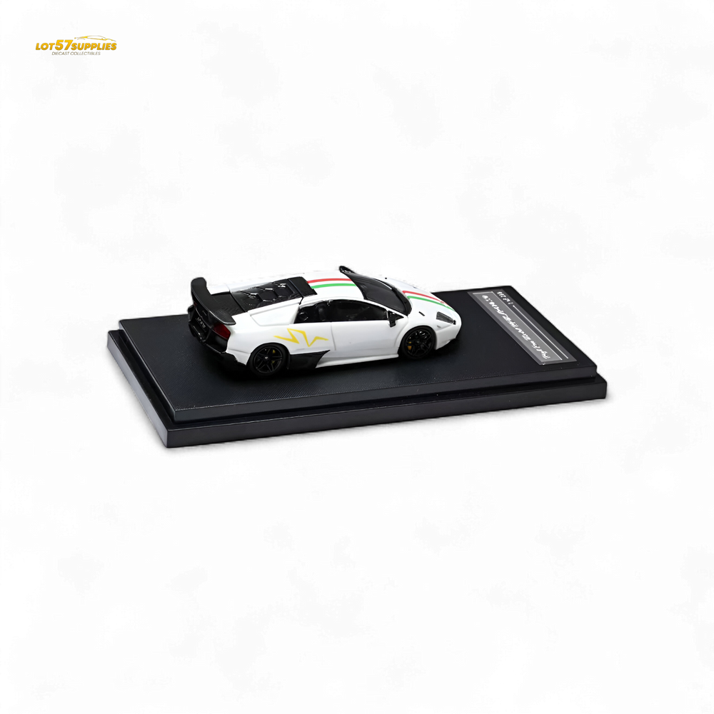 High Rev Model Lamborghini Murcielago LP670-4 SV - White Italian Stripes 1:64 (ONLINE ORDER ONLY)