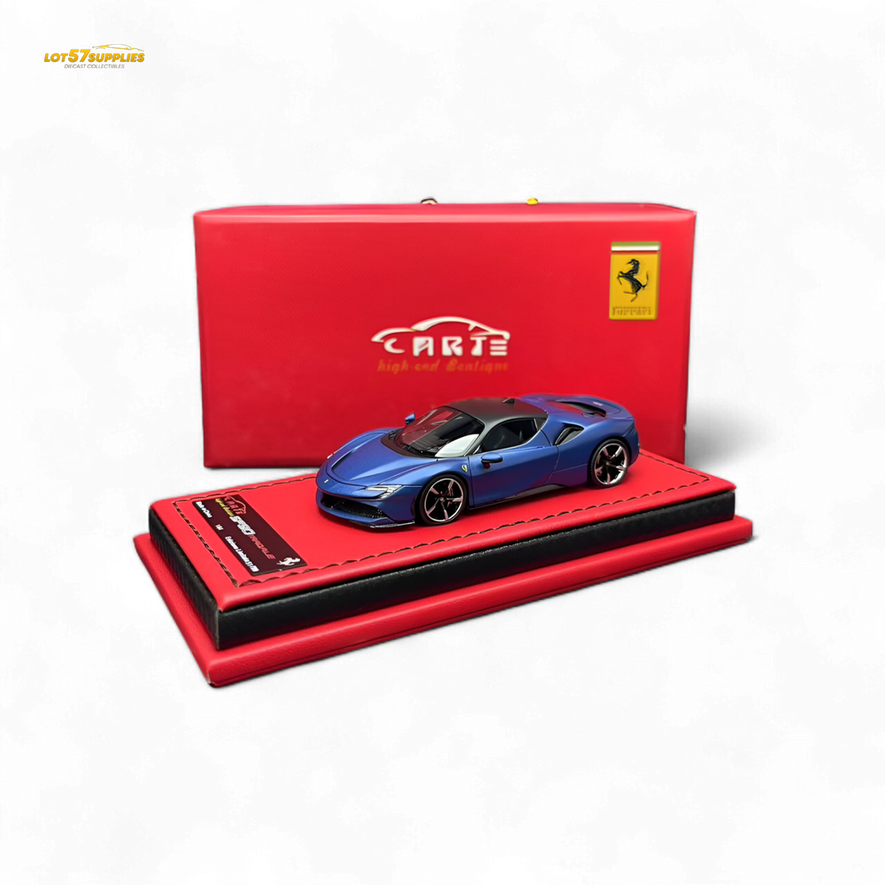 ART Ferrari SF90 Resin - Abu Dhabi Blue Hardtop - 99 Pcs Lim Ed 1:64 (ONLINE ORDER ONLY)