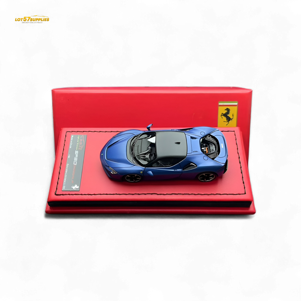 ART Ferrari SF90 Resin - Abu Dhabi Blue Hardtop - 99 Pcs Lim Ed 1:64 (ONLINE ORDER ONLY)