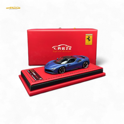 ART Ferrari SF90 Resin - Abu Dhabi Blue Hardtop - 99 Pcs Lim Ed 1:64 (ONLINE ORDER ONLY)