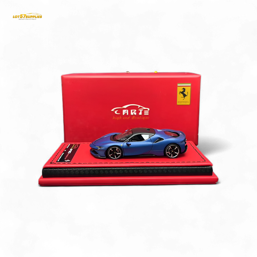 ART Ferrari SF90 Resin - Abu Dhabi Blue Hardtop - 99 Pcs Lim Ed 1:64 (ONLINE ORDER ONLY)