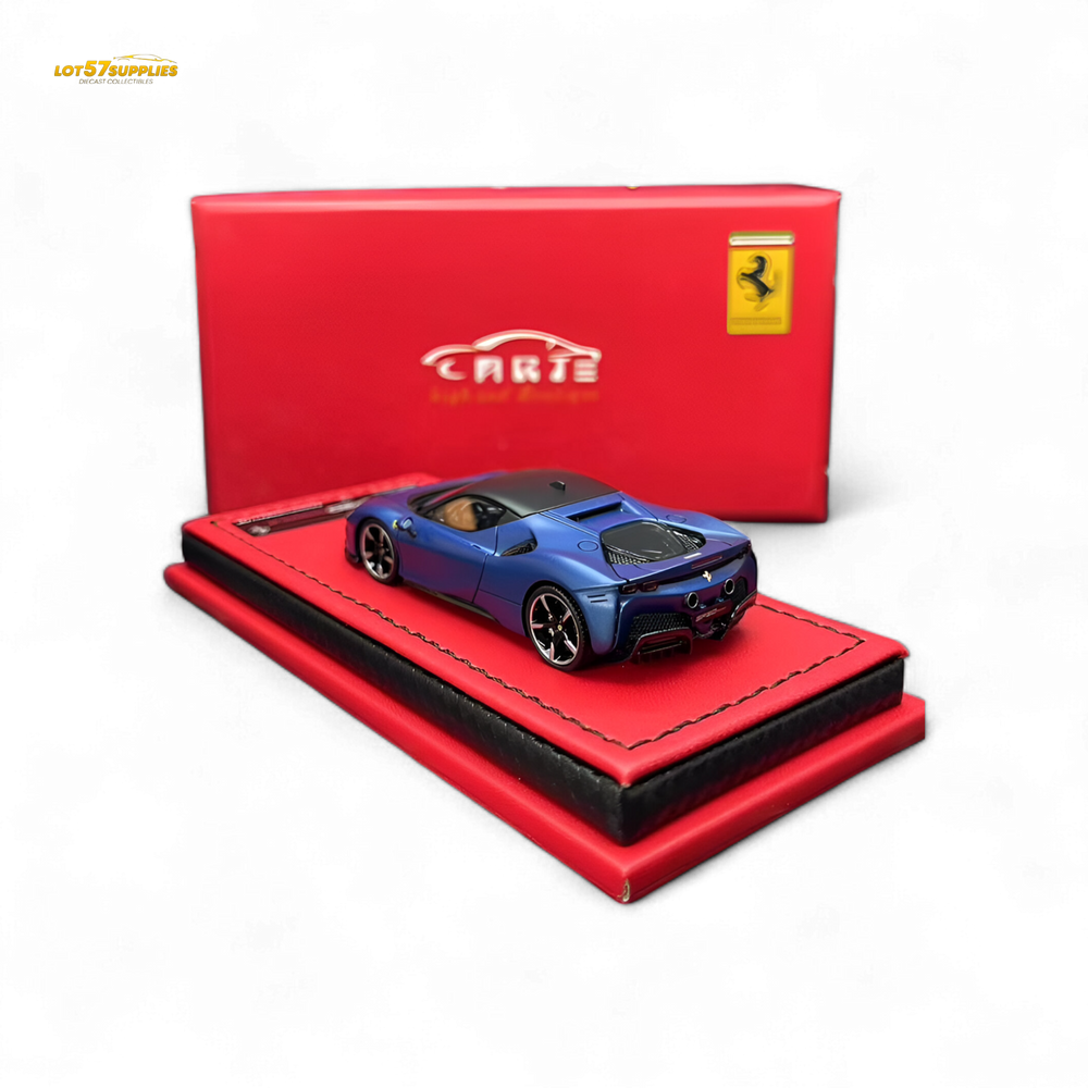 ART Ferrari SF90 Resin - Abu Dhabi Blue Hardtop - 99 Pcs Lim Ed 1:64 (ONLINE ORDER ONLY)