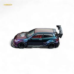 DCM Kevmannz 1996 EG6 Hatchback Black Wheels - Chameleon - Short Spoiler 1:64 (ONLINE ORDER ONLY)