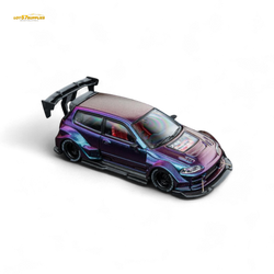 DCM Kevmannz 1996 EG6 Hatchback Black Wheels - Chameleon - Short Spoiler 1:64 (ONLINE ORDER ONLY)
