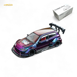 DCM Kevmannz 1996 EG6 Hatchback Black Wheels - Chameleon - Short Spoiler 1:64 (ONLINE ORDER ONLY)