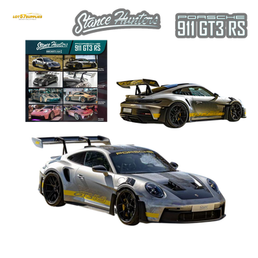 (Pre-Order) Stance Hunters Porsche 911 GT3 RS (992) - Polar Silver 1:64 (ONLINE ORDER ONLY)