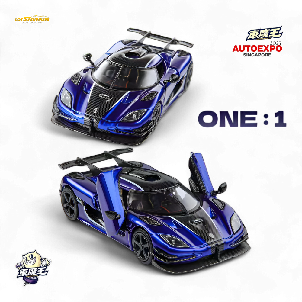 Demon King Auto Koenigsegg ONE:1 - Blue (Singapore Exclusive) 1:64 (ONLINE ORDER ONLY)