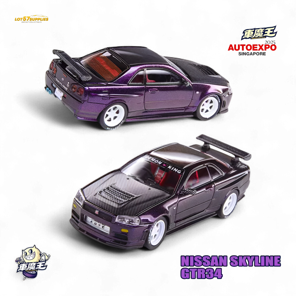 DEMON KING AUTO Nissan GTR34 - Chameleon (Singapore Exclusive) 1:64 (ONLINE ORDER ONLY)