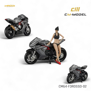 (Pre-Order) CM Model MV Agusta F3 Rosso - Metallic Gray 1:64 (ONLINE ORDER ONLY)