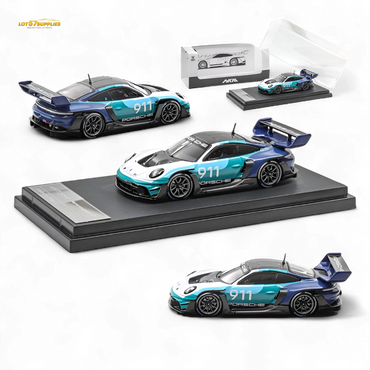 (Pre-Order) HKM 911 GT3 R Rennsport - Blue-White #911 1:64 (ONLINE ORDER ONLY)