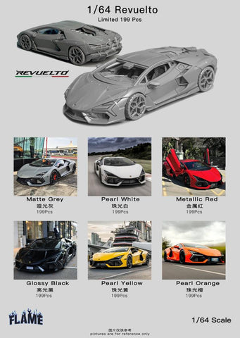 (Pre-Order) Flame 1/64 Lamborghini Revuelto Resin Model (Online Order Only)