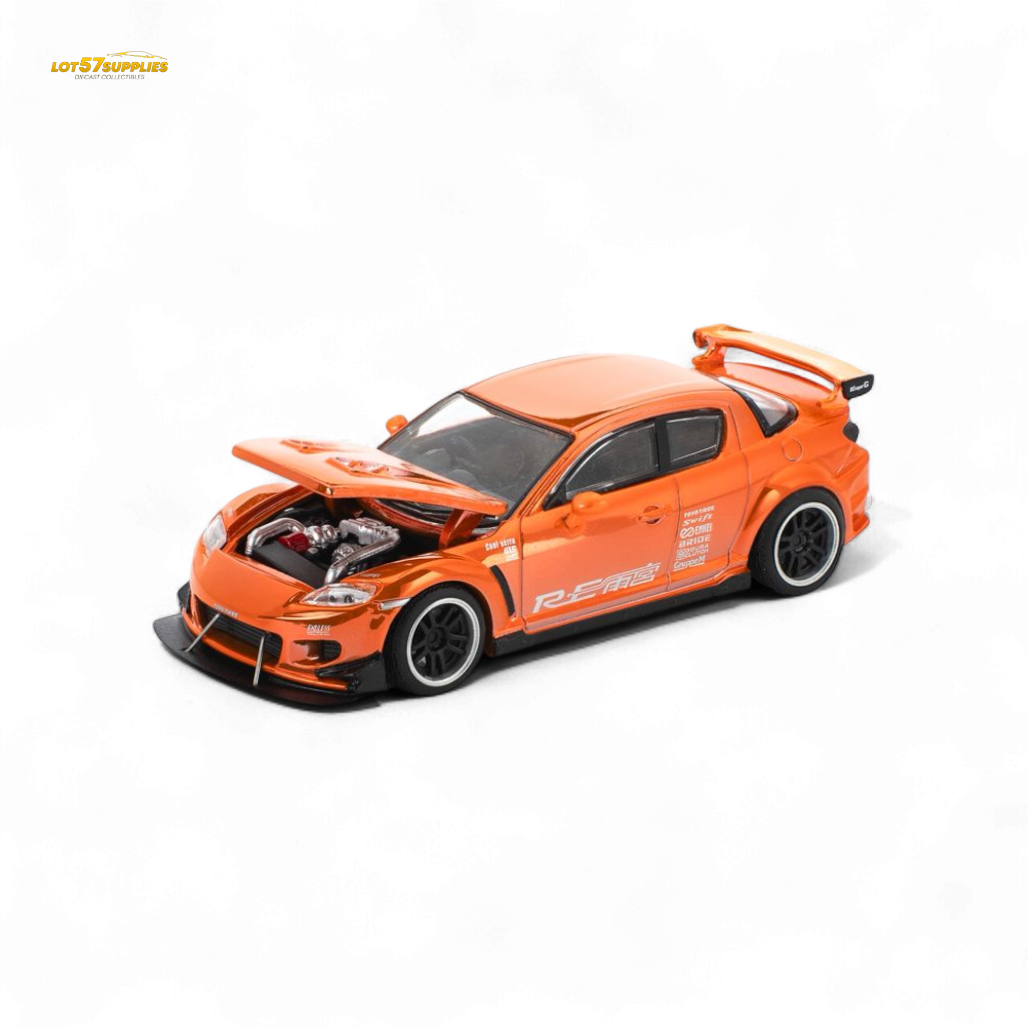 (Pre-Order) Poprace MAZDA RX-8 RE-AMEMIYA - CHROME ORANGE 1:64 (ONLINE ORDER ONLY)