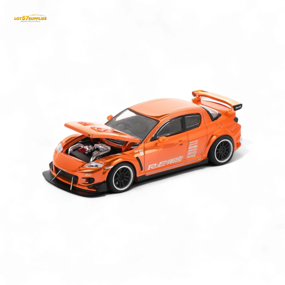 (Pre-Order) Poprace MAZDA RX-8 RE-AMEMIYA - CHROME ORANGE 1:64 (ONLINE ORDER ONLY)