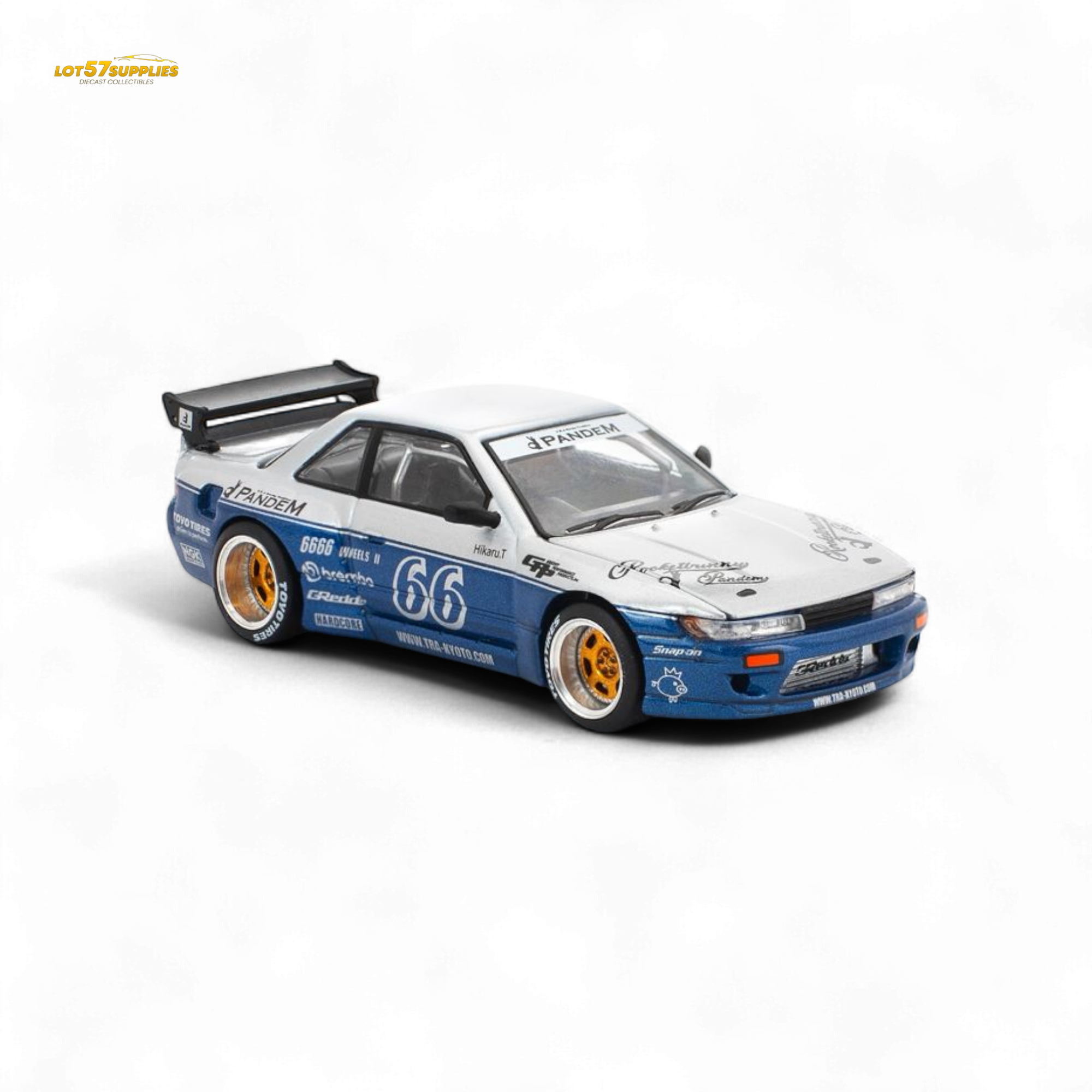 (Pre-Order) poprace PANDEM SILVIA S13 MOONTECH - BLUE 1/64 (ONLINE ORDER ONLY)