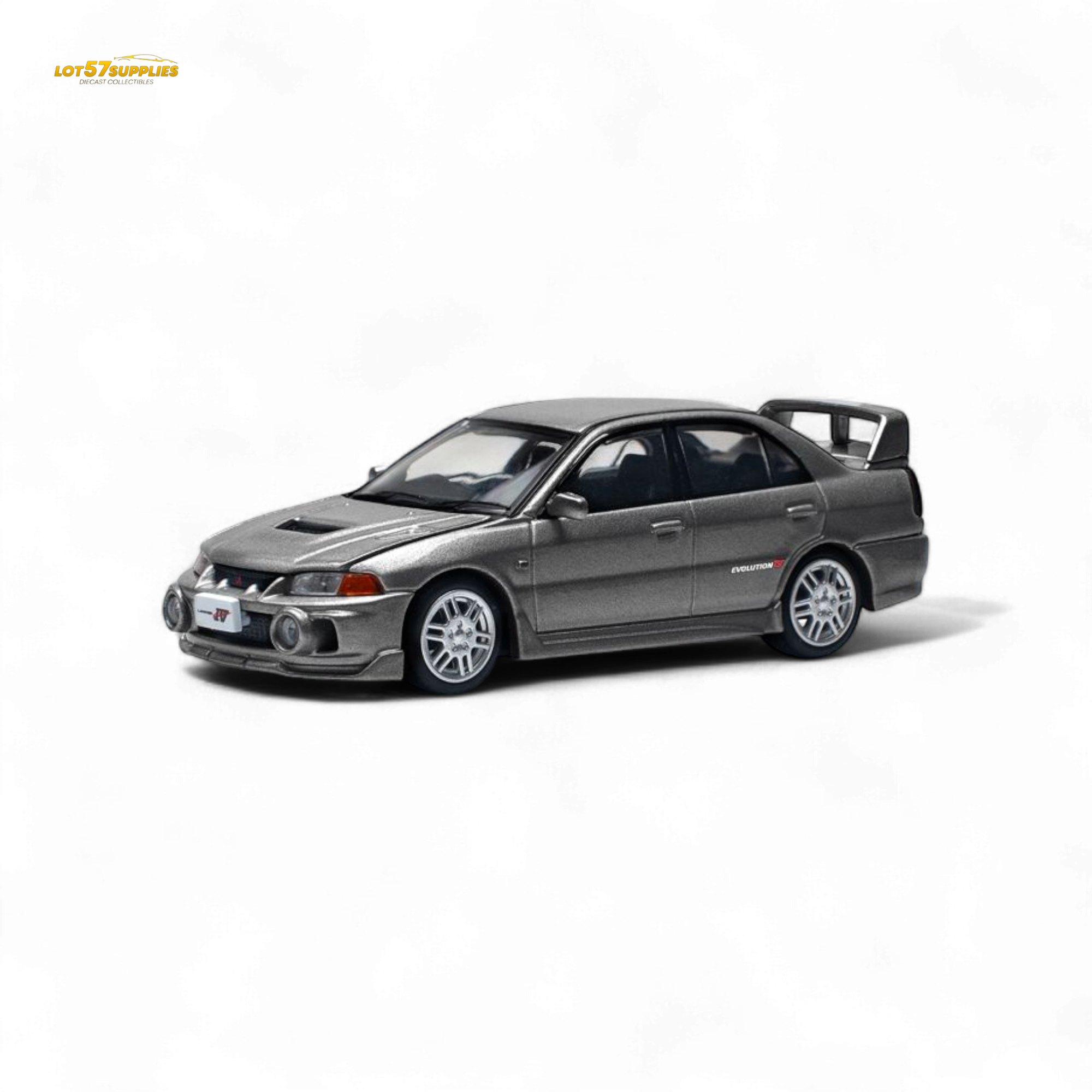 (Pre-Order) poprace MITSUBISHI LANCER EVOLUTION IV - DARK GREY 1/64 (ONLINE ORDER ONLY)