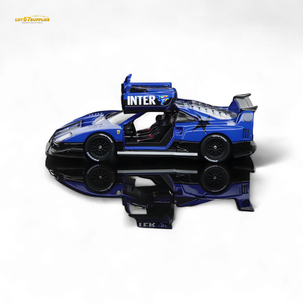 (Pre-Order) Demon King Auto F40 LB-Works Wide-Body Gull Wing Gate Modified - Inter Milan Livery 1:64 (ONLINE ORDER ONLY)