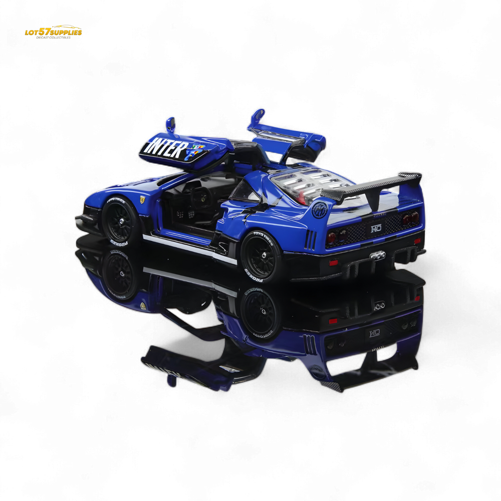 (Pre-Order) Demon King Auto F40 LB-Works Wide-Body Gull Wing Gate Modified - Inter Milan Livery 1:64 (ONLINE ORDER ONLY)