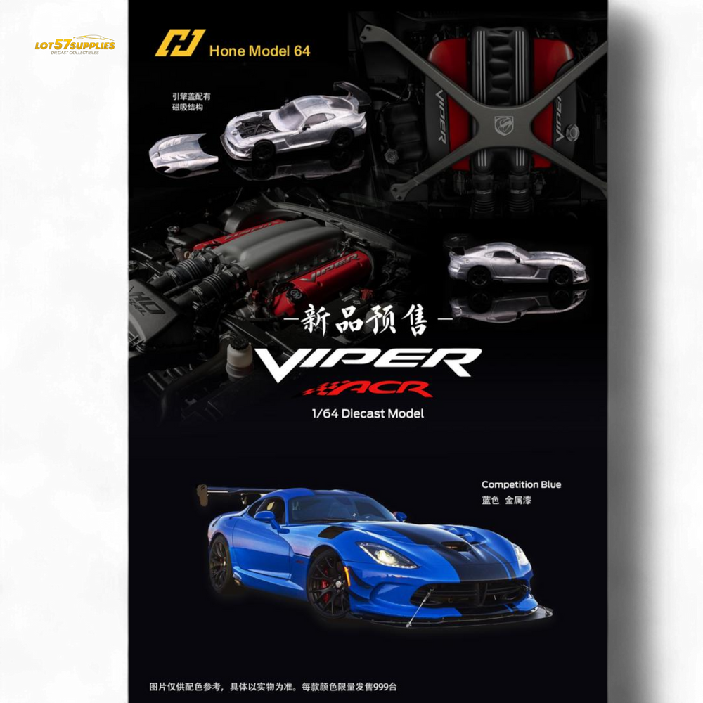 (Pre-Order) Hone Model Dodge VIPER ACR - Competition Blue 1:64 (ONLINE ORDER ONLY)