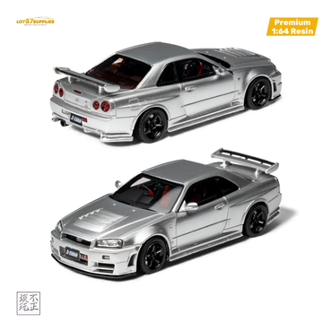 Car's Lounge Skyline GT-R R34 NISMO Z-TUNE - Z-TUNE Silver 1:64 (ONLINE ORDER ONLY)
