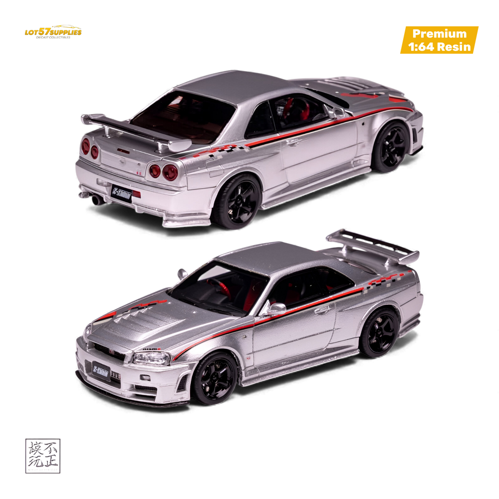 Car's Lounge Skyline GT-R R34 NISMO Z-TUNE - Nismo Edition Silver 1:64 (ONLINE ORDER ONLY)