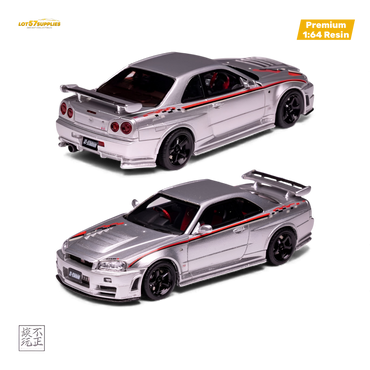 Car's Lounge Skyline GT-R R34 NISMO Z-TUNE - Nismo Edition Silver 1:64 (ONLINE ORDER ONLY)