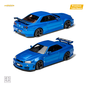 Car's Lounge Skyline GT-R R34 NISMO Z-TUNE - Bayside Blue 1:64 (ONLINE ORDER ONLY)