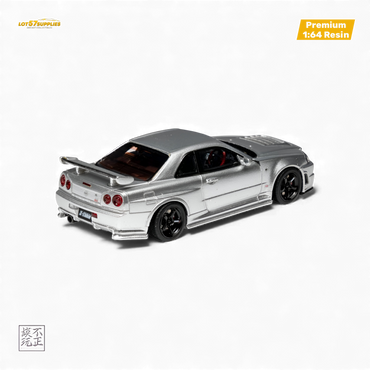 Car's Lounge Skyline GT-R R34 NISMO Z-TUNE - Z-TUNE Silver 1:64 (ONLINE ORDER ONLY)