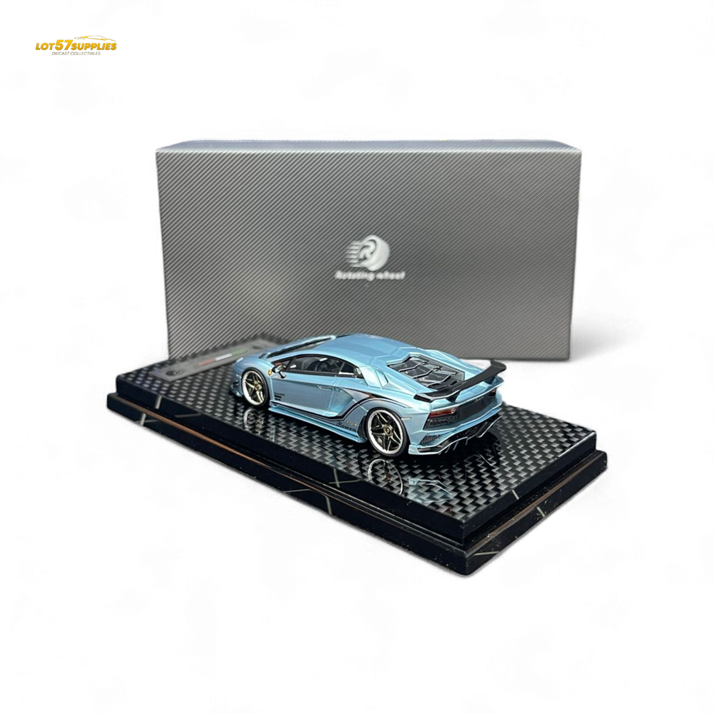 (Pre-Order) Rotating Wheel Rowen Aventador S - Ice Blue 1/64 (ONLINE ORDER ONLY)