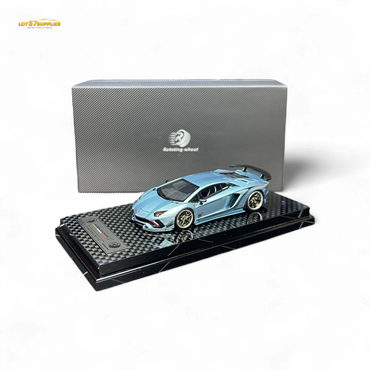 (Pre-Order) Rotating Wheel Rowen Aventador S - Ice Blue 1/64 (ONLINE ORDER ONLY)