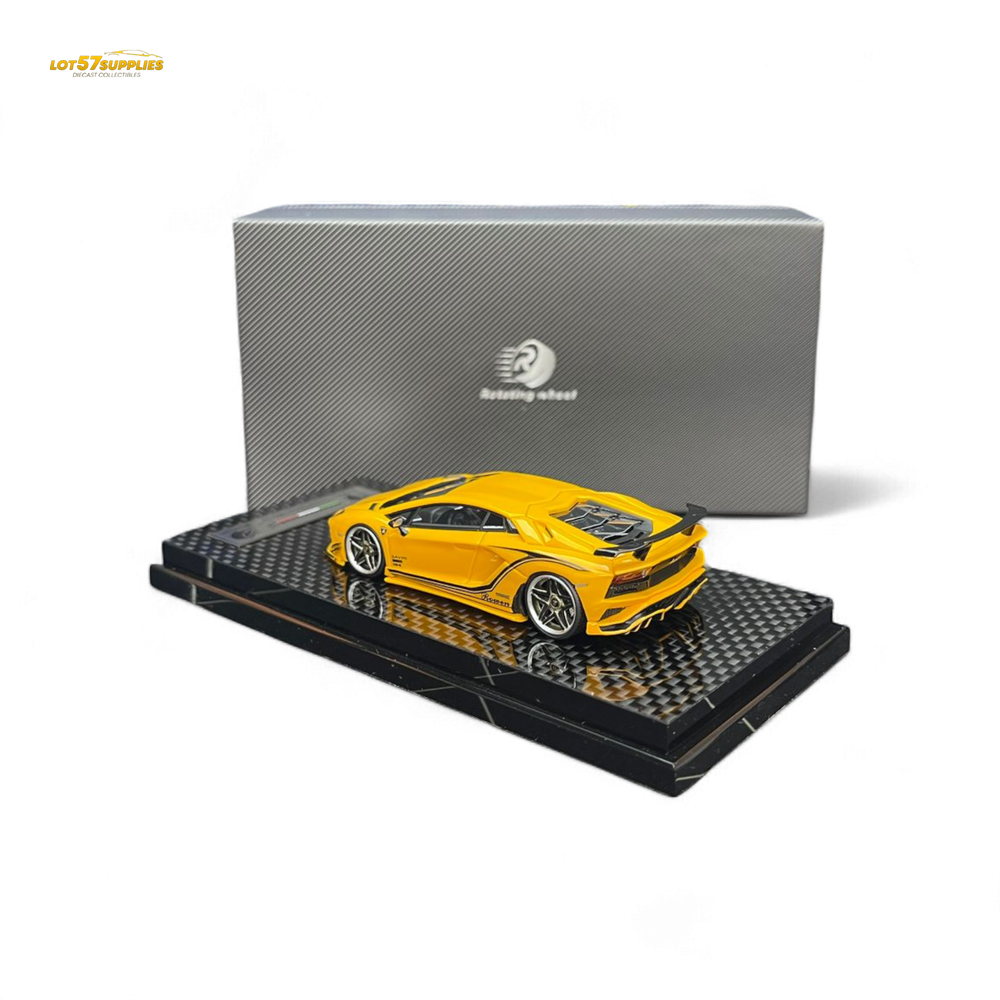 (Pre-Order) Rotating Wheel Rowen Aventador S - Pearl Yellow 1/64 (ONLINE ORDER ONLY)