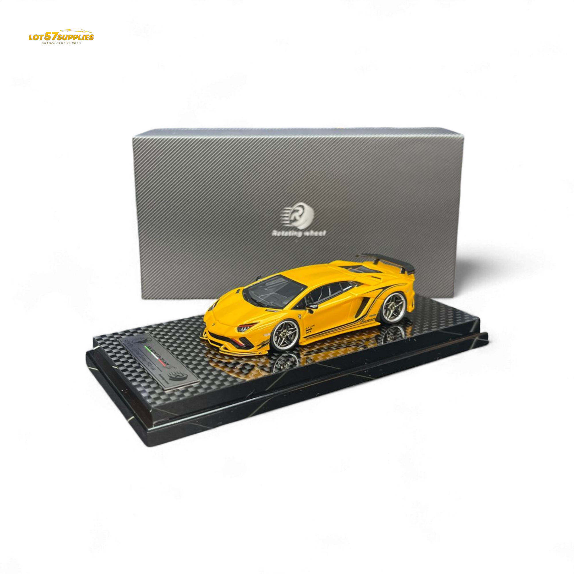 (Pre-Order) Rotating Wheel Rowen Aventador S - Pearl Yellow 1/64 (ONLINE ORDER ONLY)