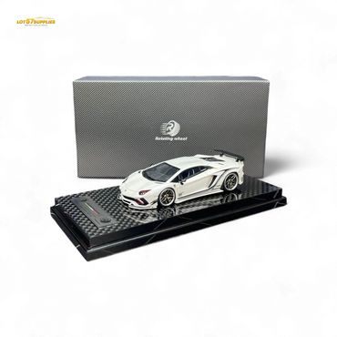 (Pre-Order) Rotating Wheel Rowen Aventador S - Pearl White 1/64 (ONLINE ORDER ONLY)