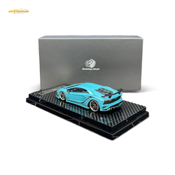 (Pre-Order) Rotating Wheel Rowen Aventador S - Pearl Blue 1/64 (ONLINE ORDER ONLY)