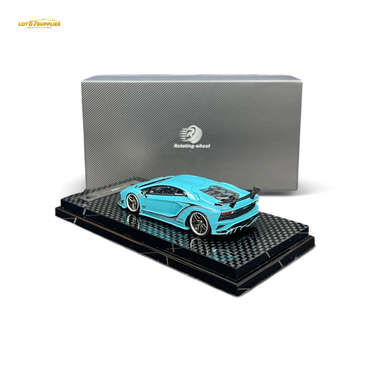(Pre-Order) Rotating Wheel Rowen Aventador S - Pearl Blue 1/64 (ONLINE ORDER ONLY)