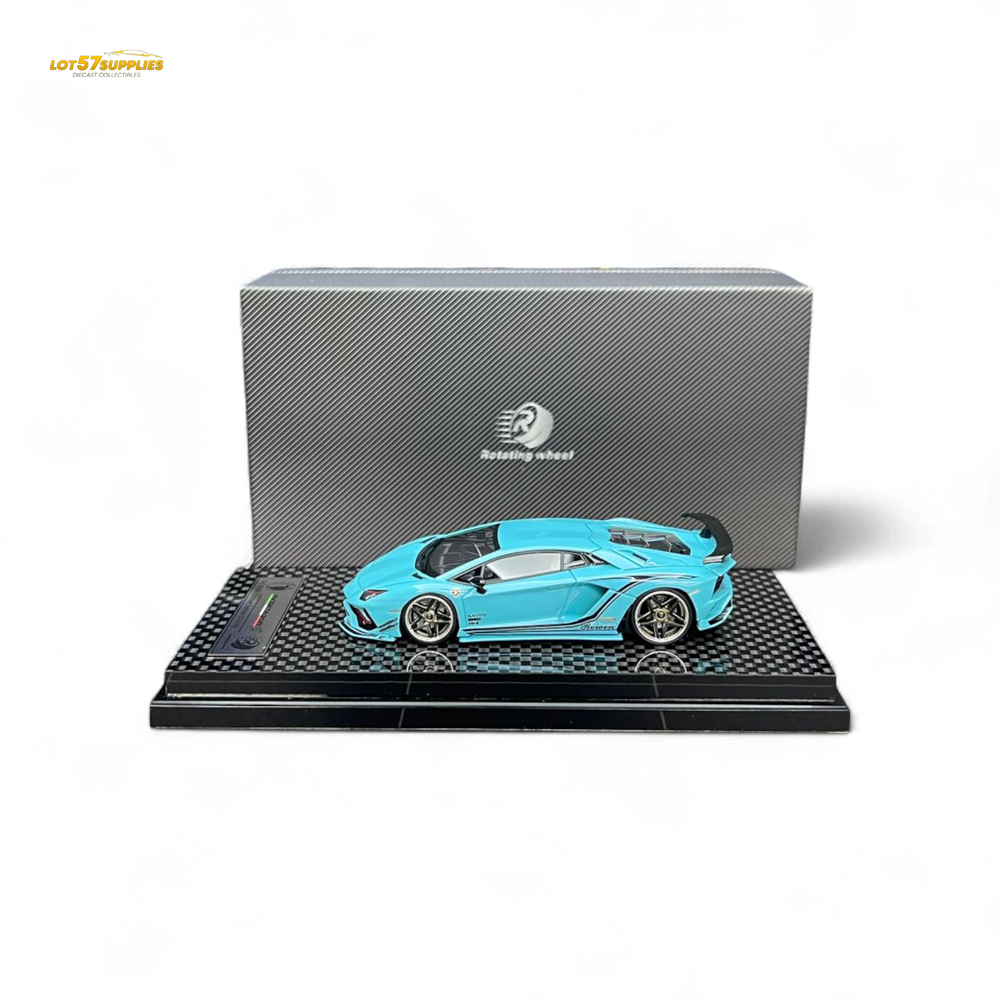 (Pre-Order) Rotating Wheel Rowen Aventador S - Pearl Blue 1/64 (ONLINE ORDER ONLY)