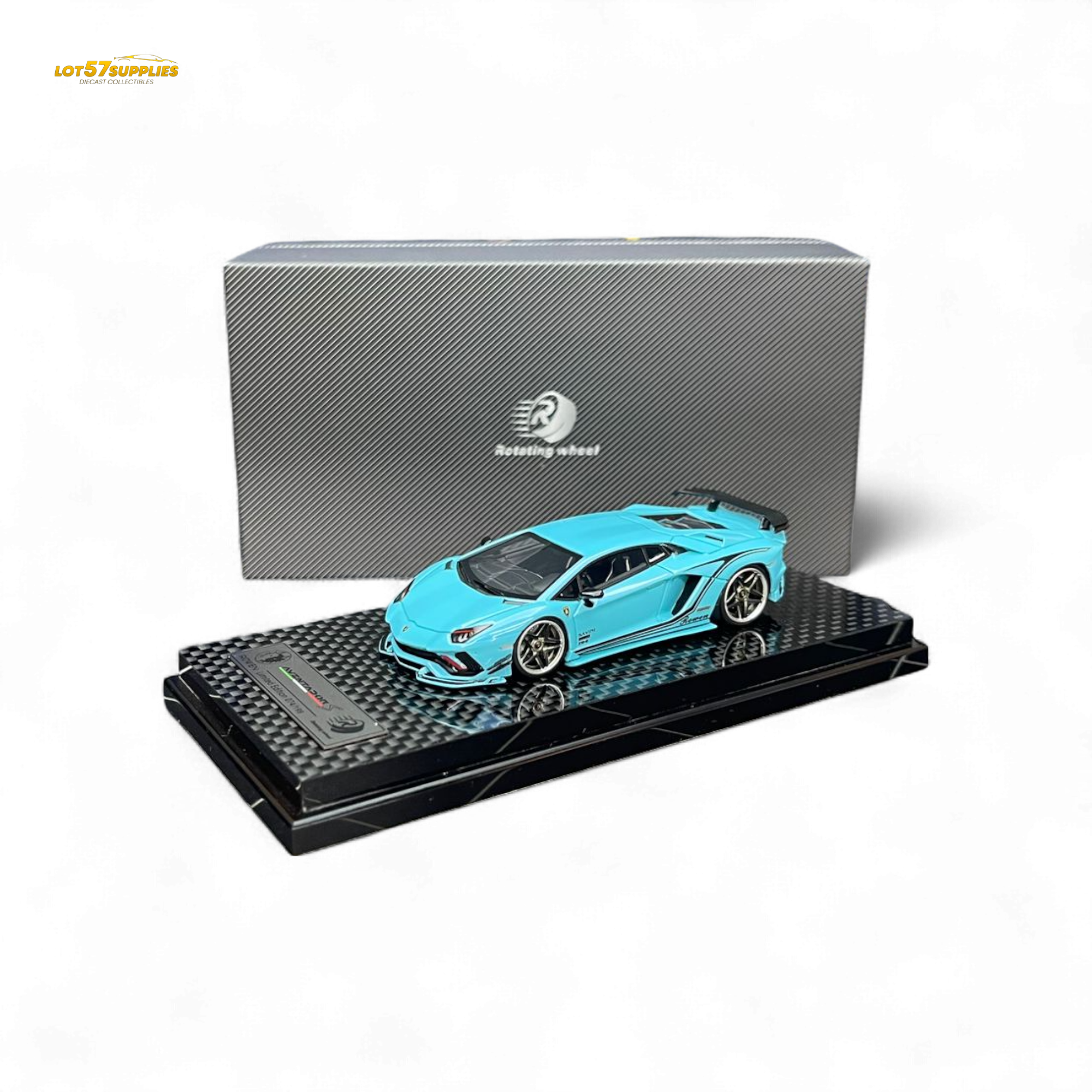 (Pre-Order) Rotating Wheel Rowen Aventador S - Pearl Blue 1/64 (ONLINE ORDER ONLY)
