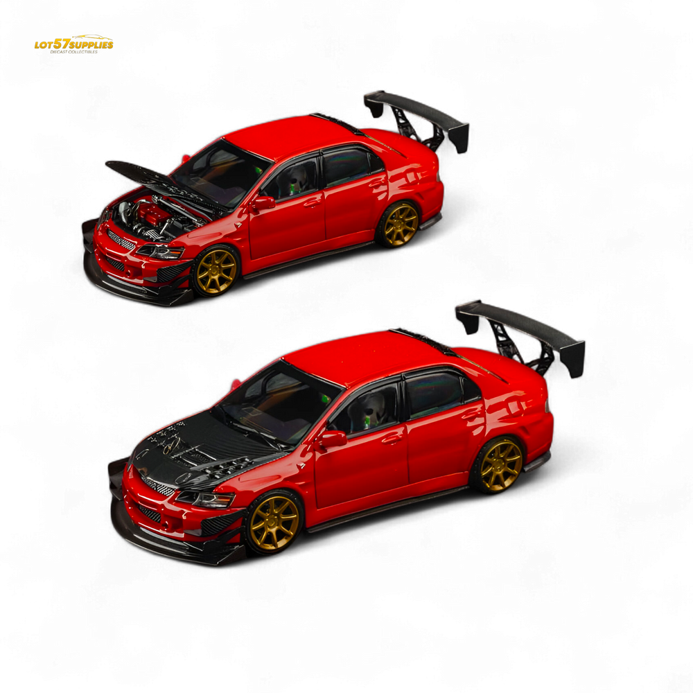(Pre-Order) Findclassically Mitsubishi 9th Generation - Red - Carbon Hood 1:64 (ONLINE ORDER ONLY)
