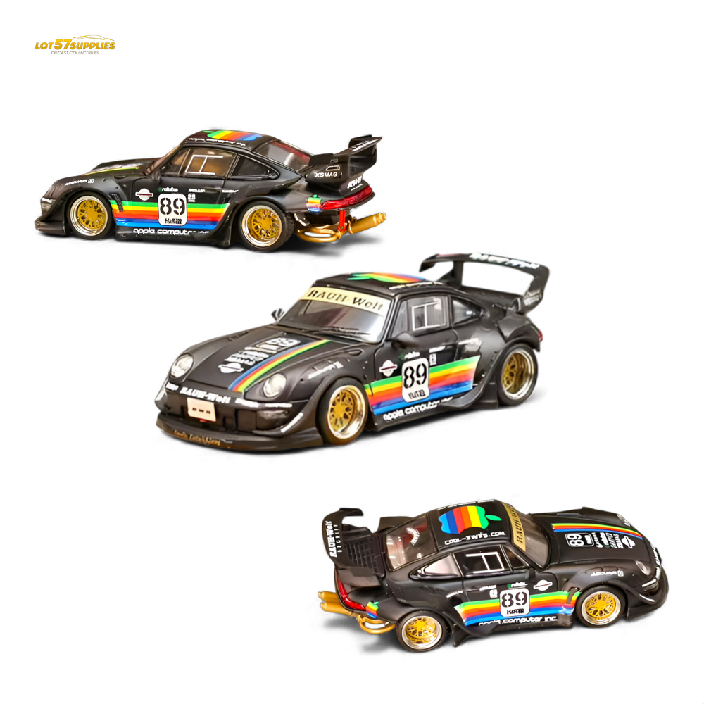 (Pre-Order) Street Weapon RWB 993 - Matte Black Apple Livery - Low Tail 1:64 (ONLINE ORDER ONLY)