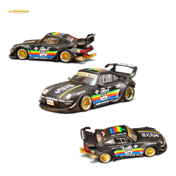 (Pre-Order) Street Weapon RWB 993 - Matte Black Apple Livery - Low Tail 1:64 (ONLINE ORDER ONLY)